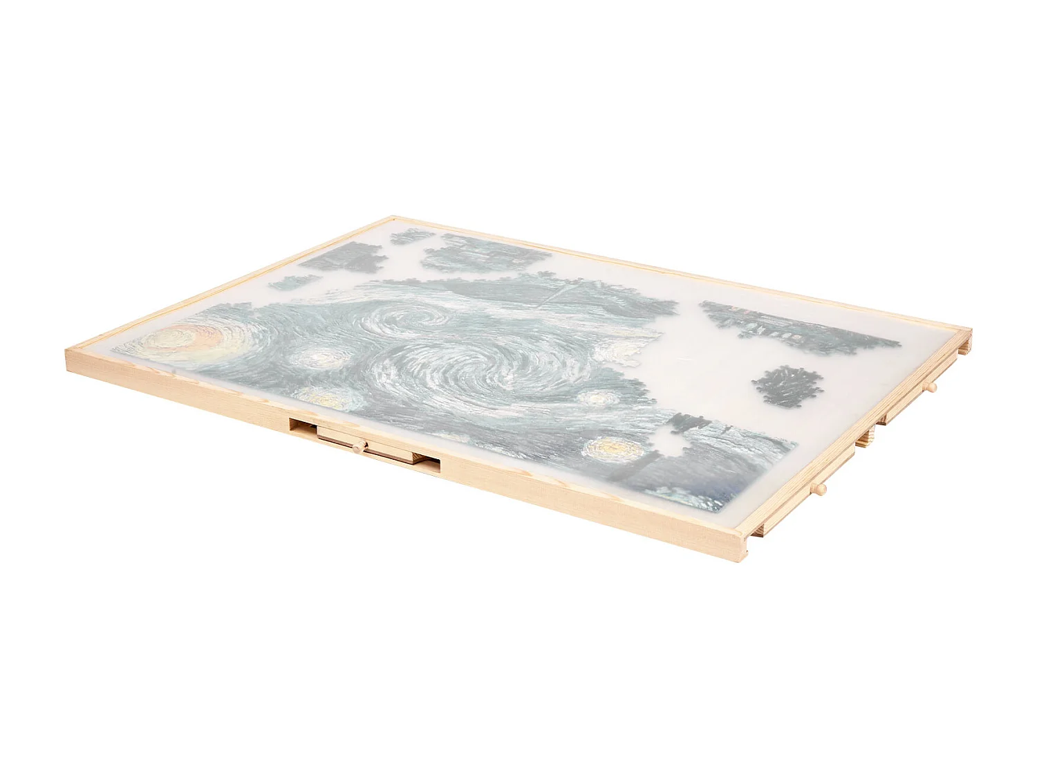 Planche de Puzzle SucceBuy 1500 Pièces, Table de Puzzle en Bois 86.5 x 63.5 cm, Plateau Casse-Tête Rotatif à 360° et Portable, avec 5 Tiroirs et Couverture Utile