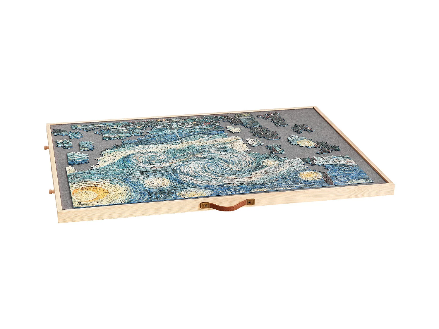 Planche de Puzzle SucceBuy 1500 Pièces, Table de Puzzle en Bois 86.5x63.5 cm, Plateau Casse-Tête Rotatif Portable, avec 4 Tiroirs Colorés et Couverture