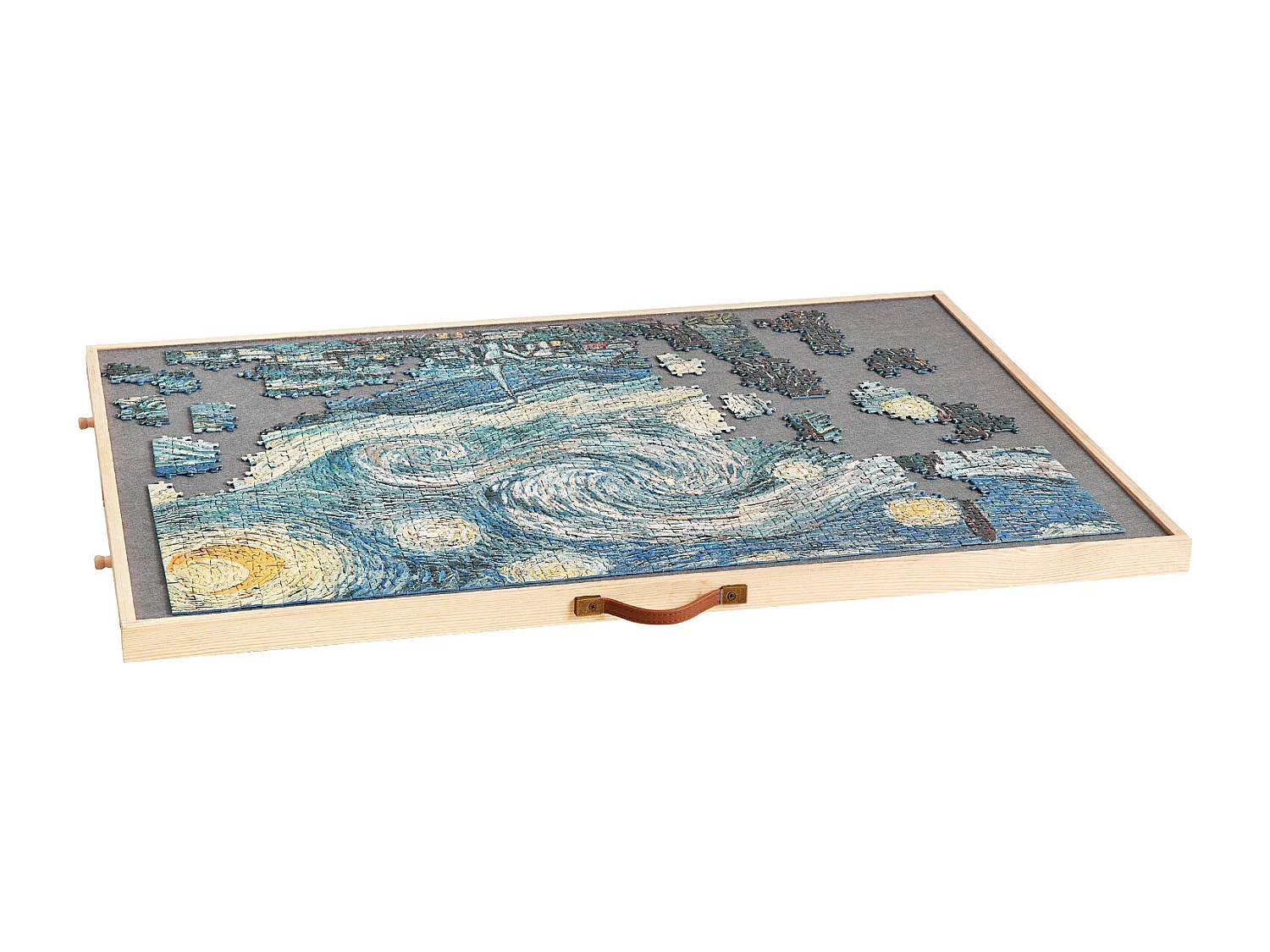 Planche de Puzzle SucceBuy 1500 Pièces, Table de Puzzle en Bois 86.5x63.5 cm, Plateau Casse-Tête Rotatif Portable, avec 4 Tiroirs Colorés et Couverture