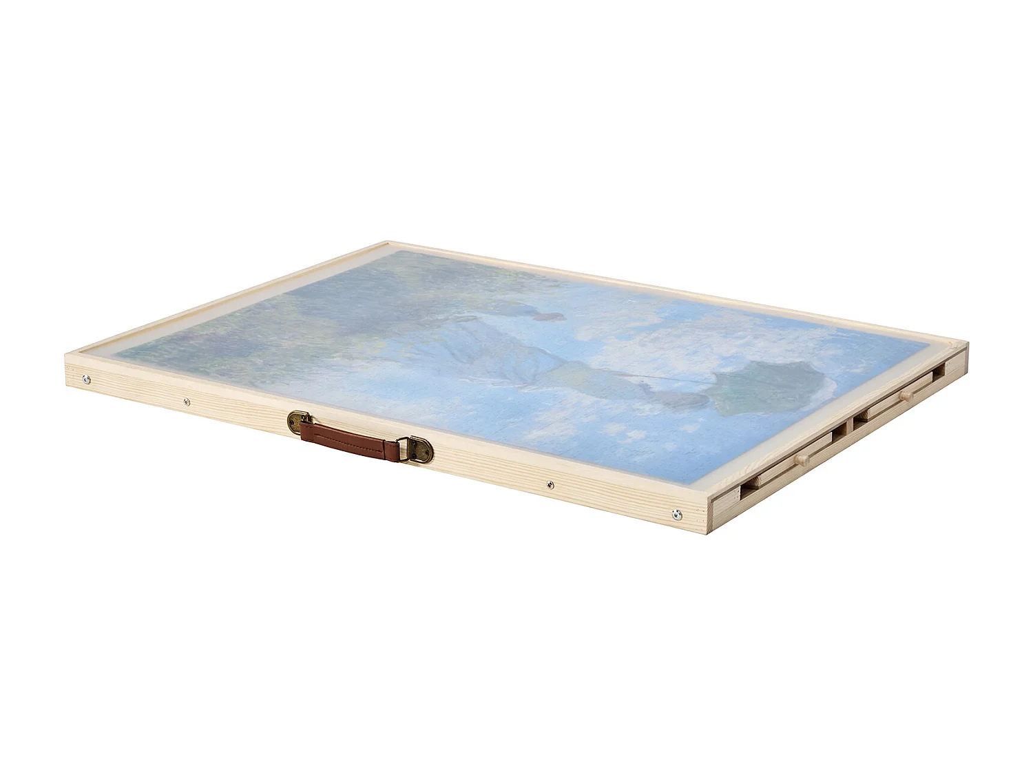 Table de Puzzle SucceBuy 1500 Pièces, Planche de Puzzle 86,5 x 63,5 cm, avec Pieds Pliables, 4 Tiroirs et Couverture, Plateau Casse-Tête Portable en Bois