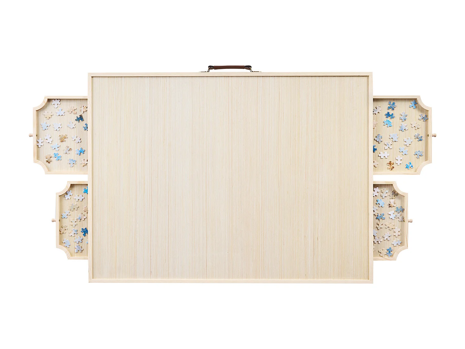 Table de Puzzle SucceBuy 1500 Pièces, Planche de Puzzle 86,5 x 63,5 cm, avec Pieds Pliables, 4 Tiroirs et Couverture, Plateau Casse-Tête Portable en Bois