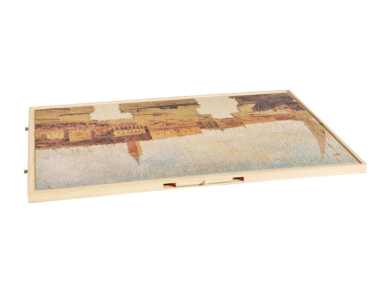 Tavola Puzzle SucceBuy 2000 Pezzi, Tavolo Puzzle in Legno 102x74.5 cm, Piattaforma Rompicapo Rotante a 360° e Portatile, con 5 Cassetti e Copertura Utile