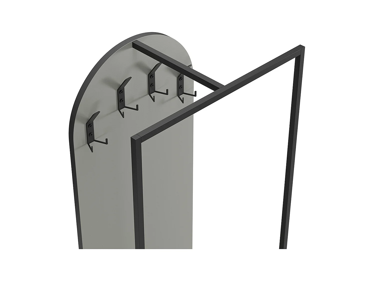 Meuble d'entrée, Buffet d'entrée aspect bois coloris Vert et métal noir - Longueur 53 x Profondeur 31,70 x Hauteur 180 cm