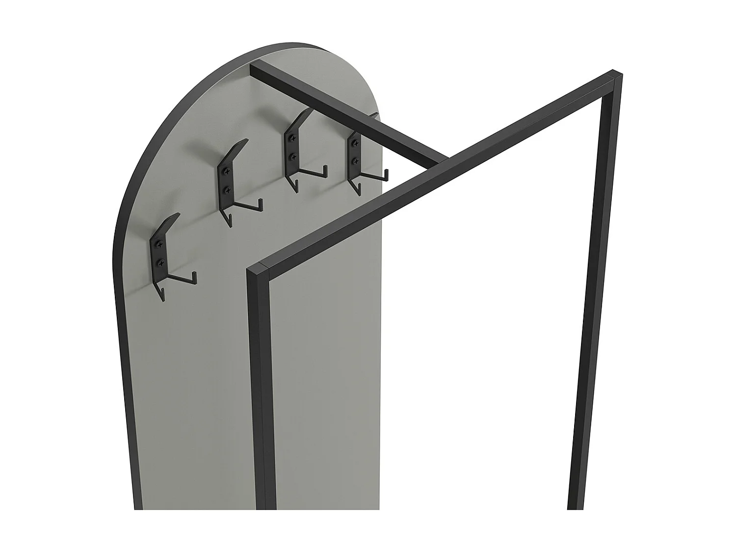 Meuble d'entrée, Buffet d'entrée aspect bois coloris Vert et métal noir - Longueur 53 x Profondeur 31,70 x Hauteur 180 cm