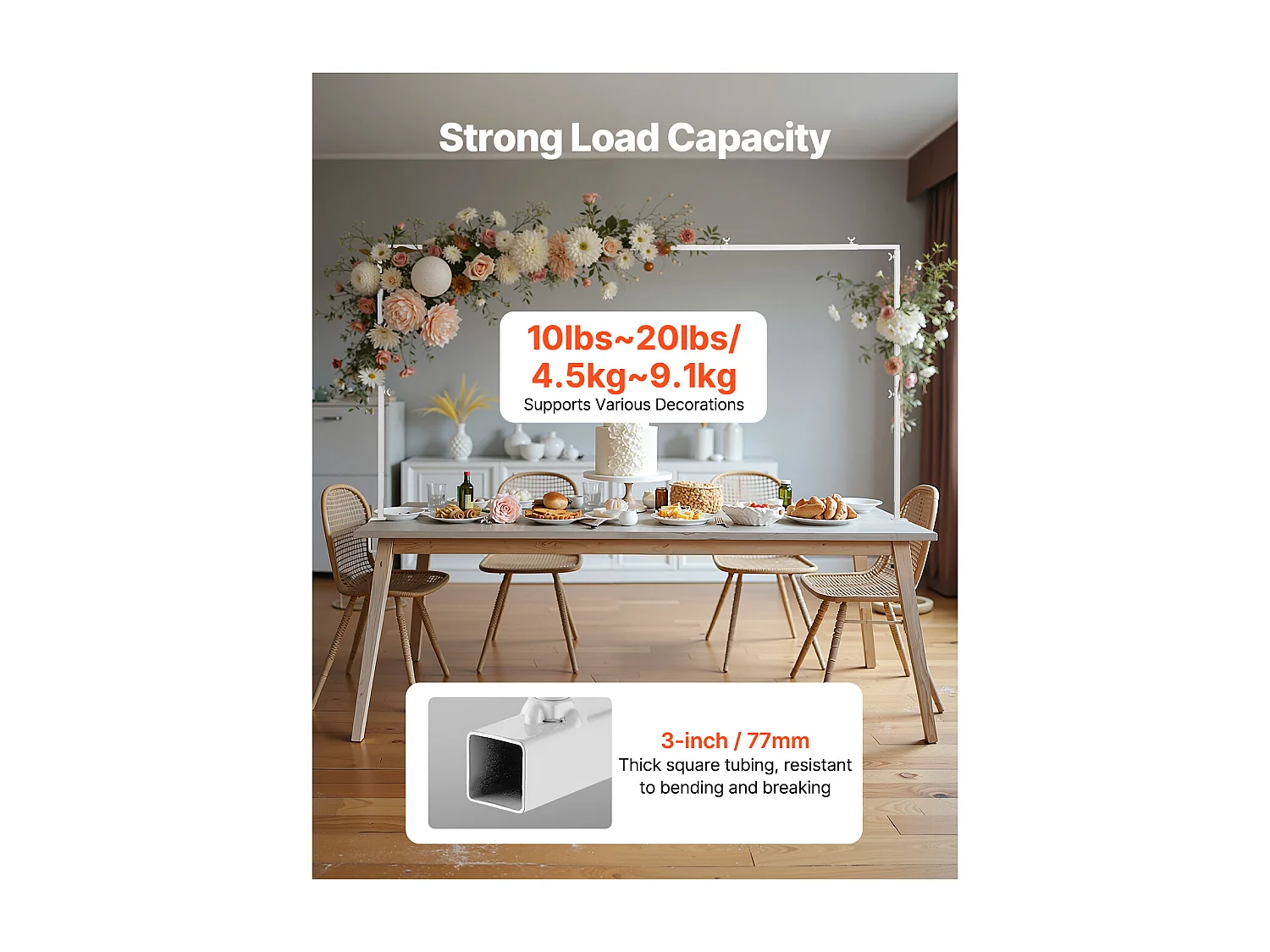 Tafelstanghouder SucceBuy met Klemmen, Tafelbooghouder, Hoogte Verstelbaar 33-106.7 cm Lengte Verstelbaar 71.1-249 cm, Metaalboogframe