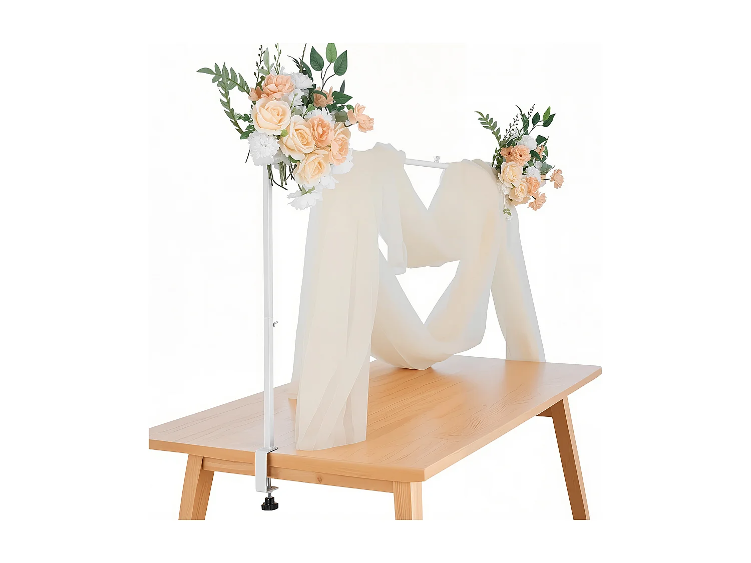 Tafelstanghouder SucceBuy met Klemmen, Tafelbooghouder, Hoogte Verstelbaar 33-106.7 cm Lengte Verstelbaar 71.1-249 cm, Metaalboogframe