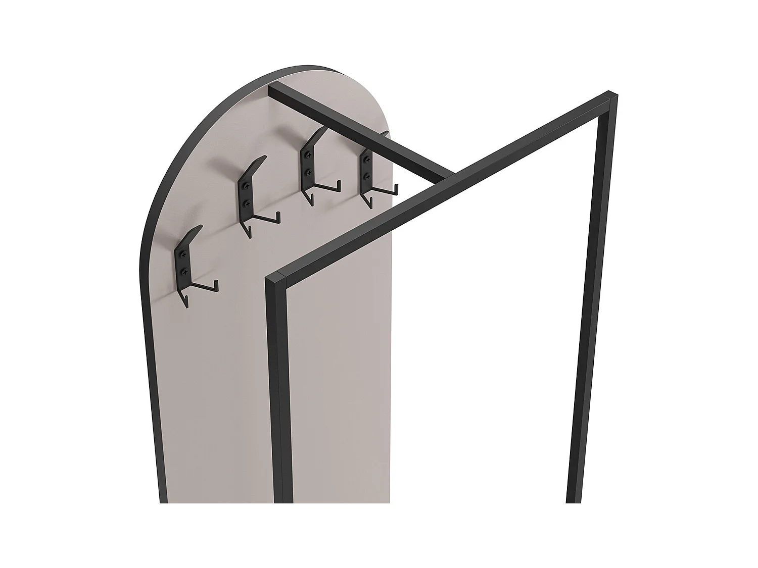 Meuble d'entrée, Buffet d'entrée aspect bois coloris crème et métal noir  - Longueur 53 x Profondeur 31,70 x Hauteur 180 cm