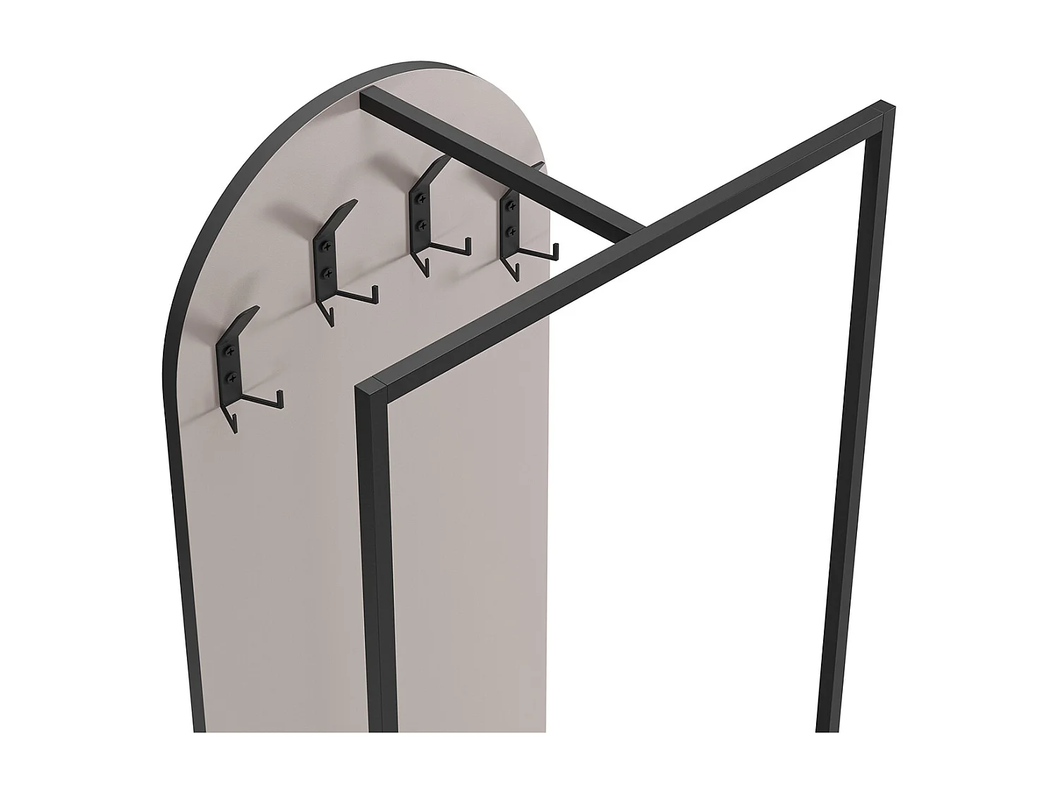 Meuble d'entrée, Buffet d'entrée aspect bois coloris crème et métal noir  - Longueur 53 x Profondeur 31,70 x Hauteur 180 cm