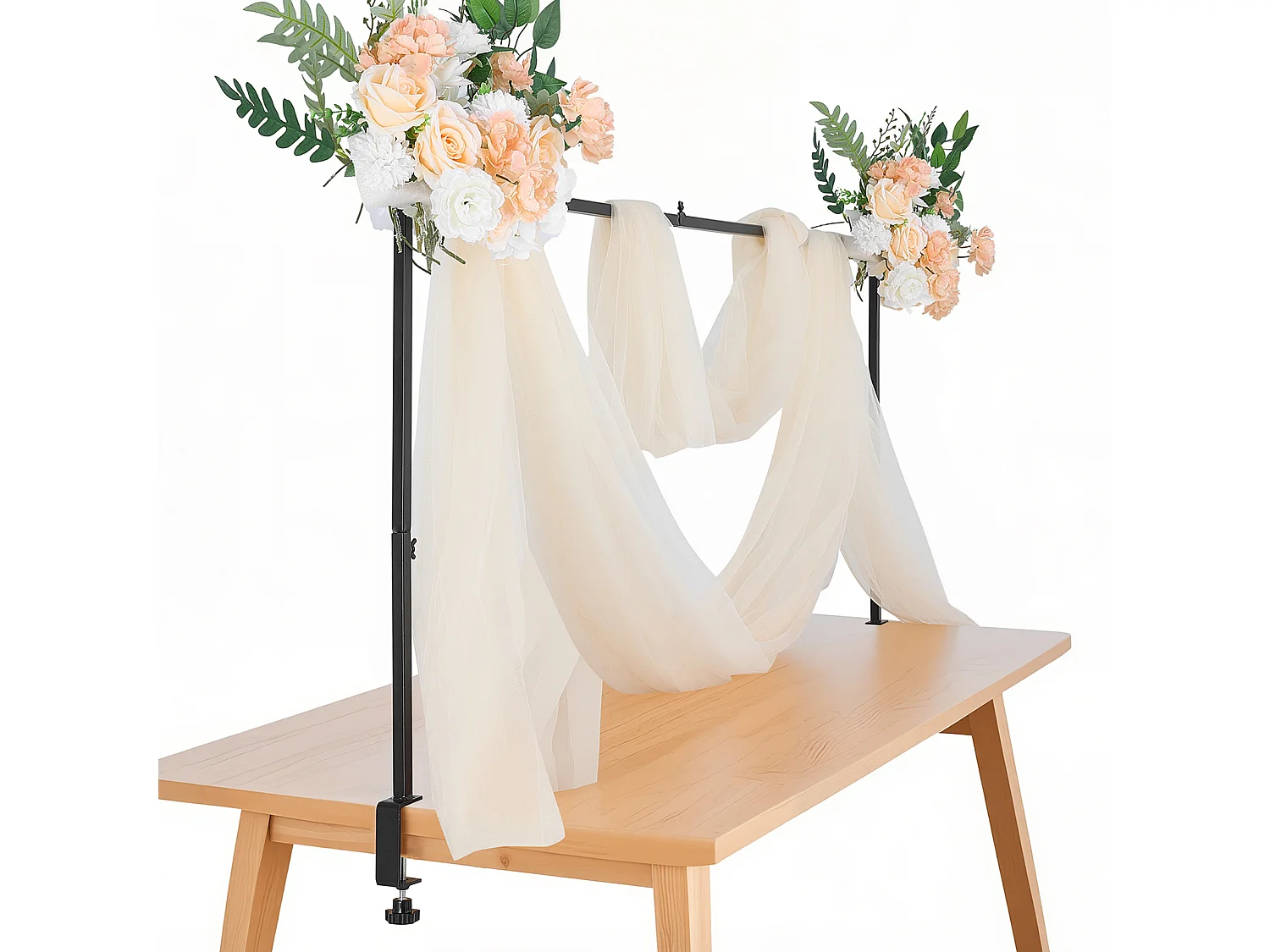 Wspornik Pręta Stołu SucceBuy z Zaciskami, Wspornik Łuku Stołu, Wysokość Regulowana 33-107 cm Długość Regulowana 71.1-249 cm, Metalowa Ramka Łuku