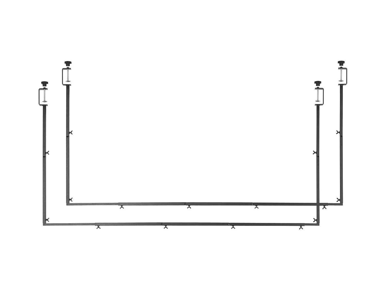 Tafelstanghouder SucceBuy met Klemmen, Tafelbooghouder, 2 PCS, Hoogte Verstelbaar 33-106.7 cm Lengte Verstelbaar 71.1-249 cm, Metaalboogframe