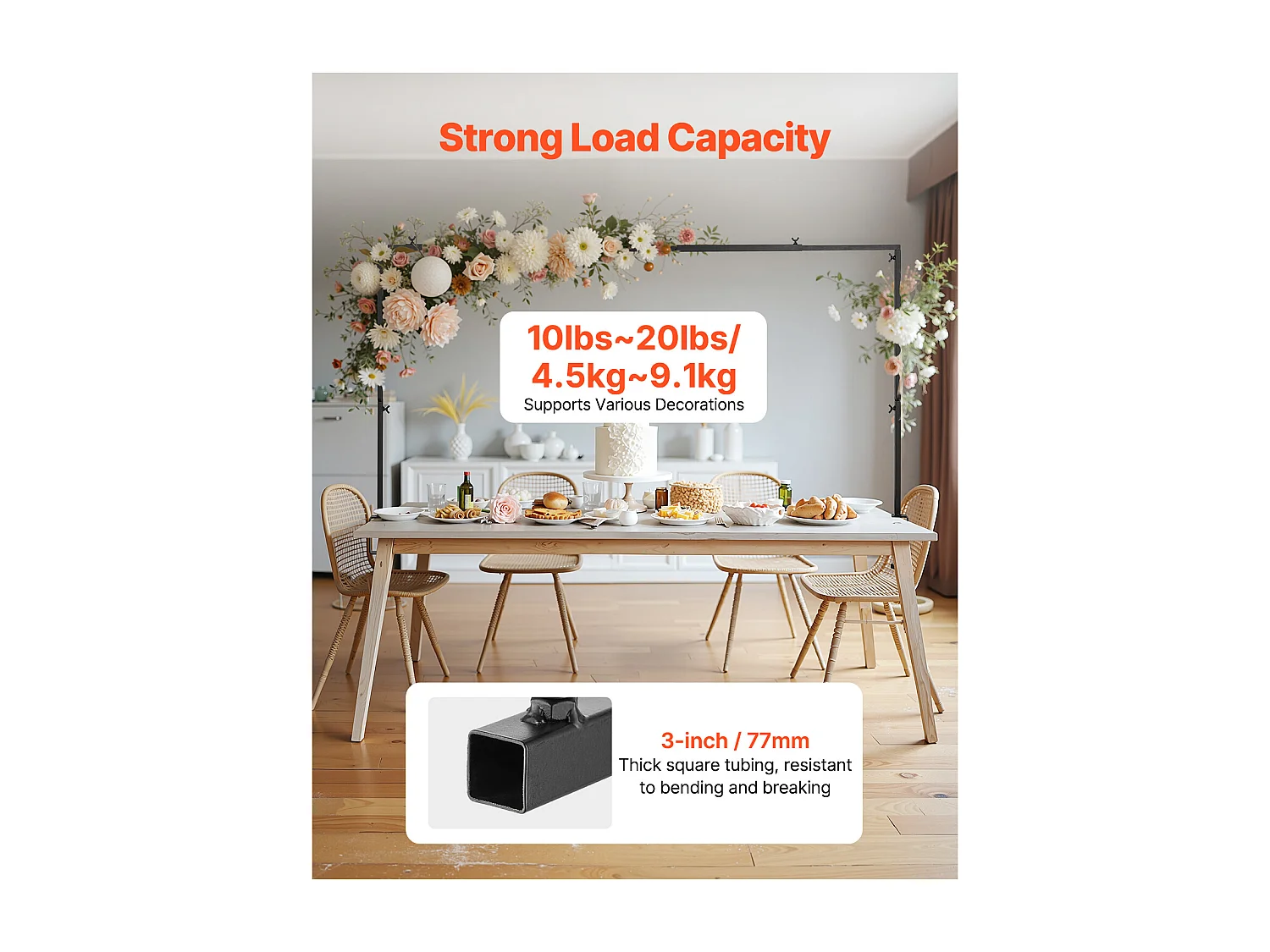 Tafelstanghouder SucceBuy met Klemmen, Tafelbooghouder, 2 PCS, Hoogte Verstelbaar 33-106.7 cm Lengte Verstelbaar 71.1-249 cm, Metaalboogframe