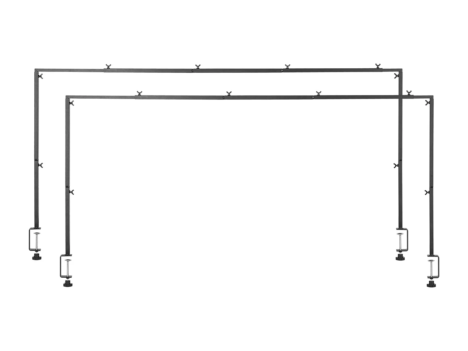Tafelstanghouder SucceBuy met Klemmen, Tafelbooghouder, 2 PCS, Hoogte Verstelbaar 33-106.7 cm Lengte Verstelbaar 71.1-249 cm, Metaalboogframe