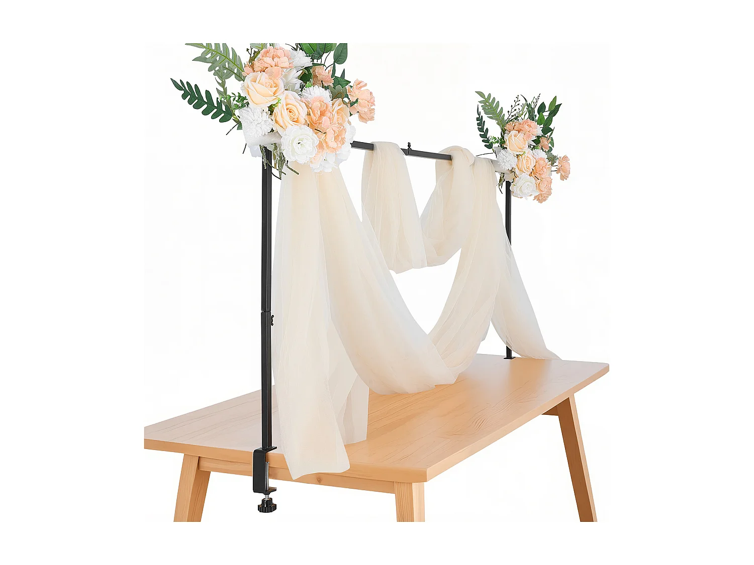 Tafelstanghouder SucceBuy met Klemmen, Tafelbooghouder, 2 PCS, Hoogte Verstelbaar 33-106.7 cm Lengte Verstelbaar 71.1-249 cm, Metaalboogframe