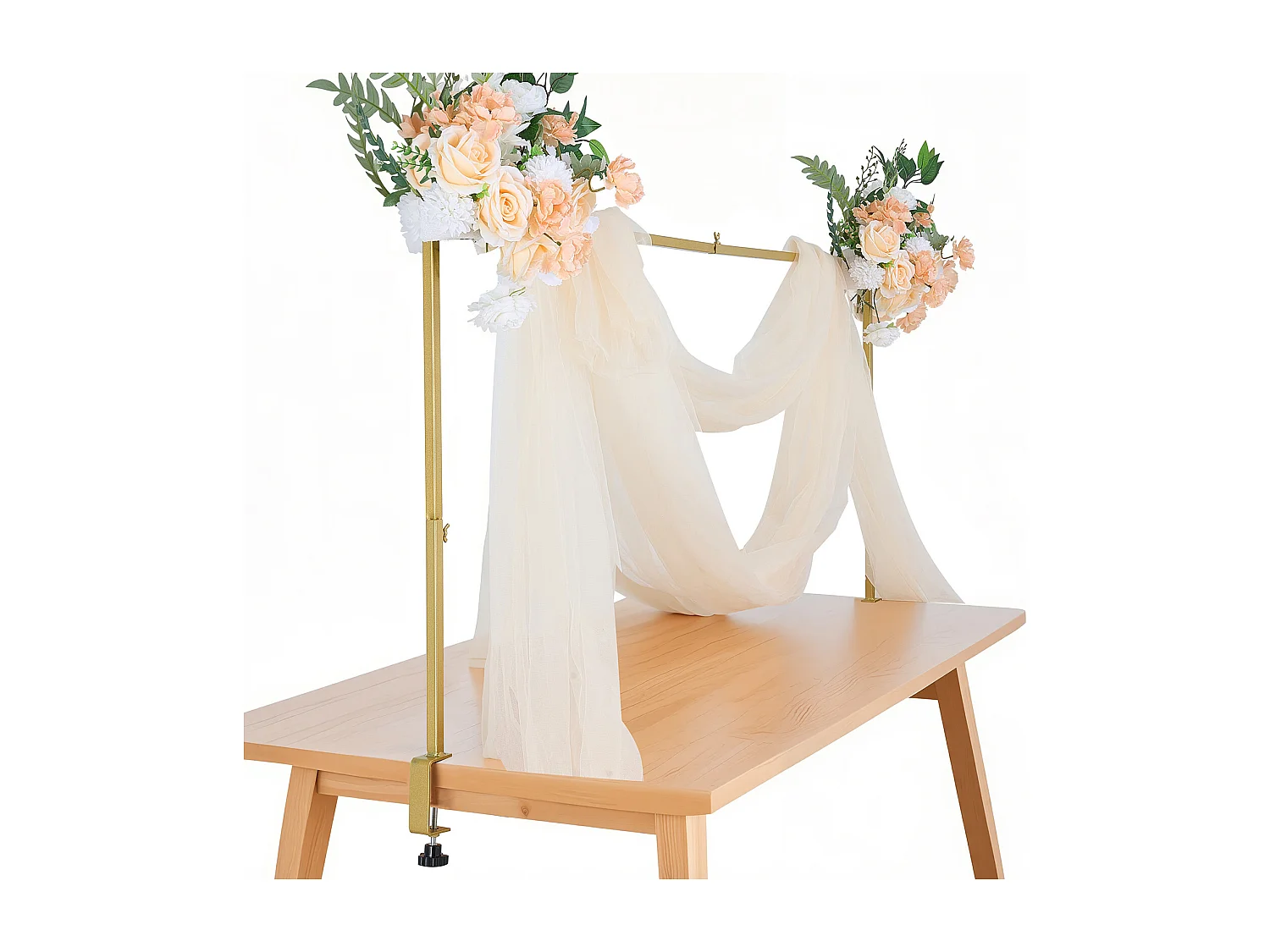 Support Tige de Table SucceBuy avec Pinces, Support Arche de Table, 2 PCS, Hauteur Réglable 33-107 cm Longueur Réglable 71.1-249 cm, Cadre Arche Métal