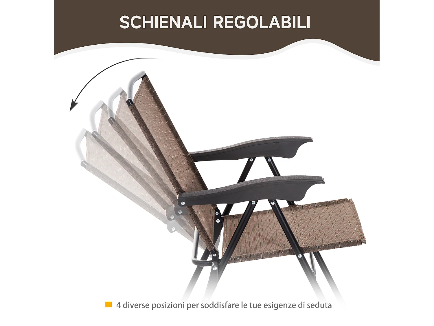 Set mobili da giardino 3 pezzi con tavolino e 2 sedie pieghevoli