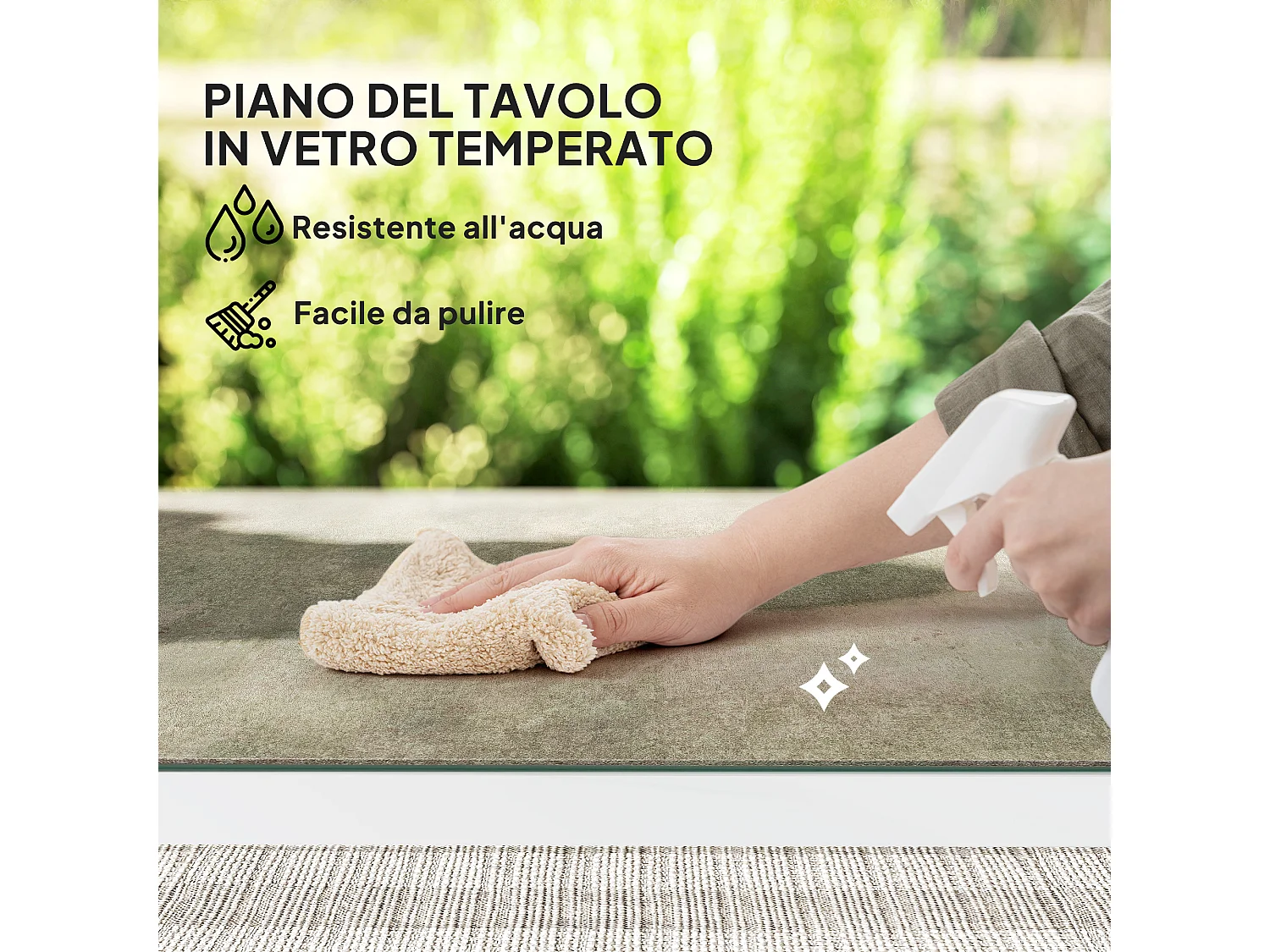 Set da esterno 3 pezzi con 2 sedie e tavolo da giardino bianco