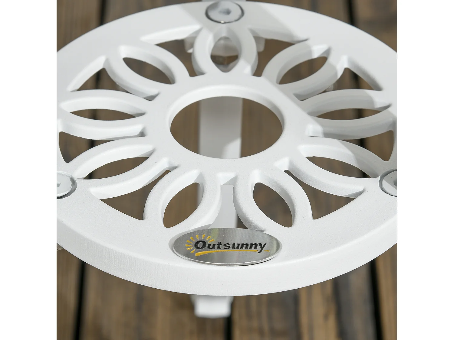 Set tavolino e sedie da giardino 3 pezzi in alluminio bianco