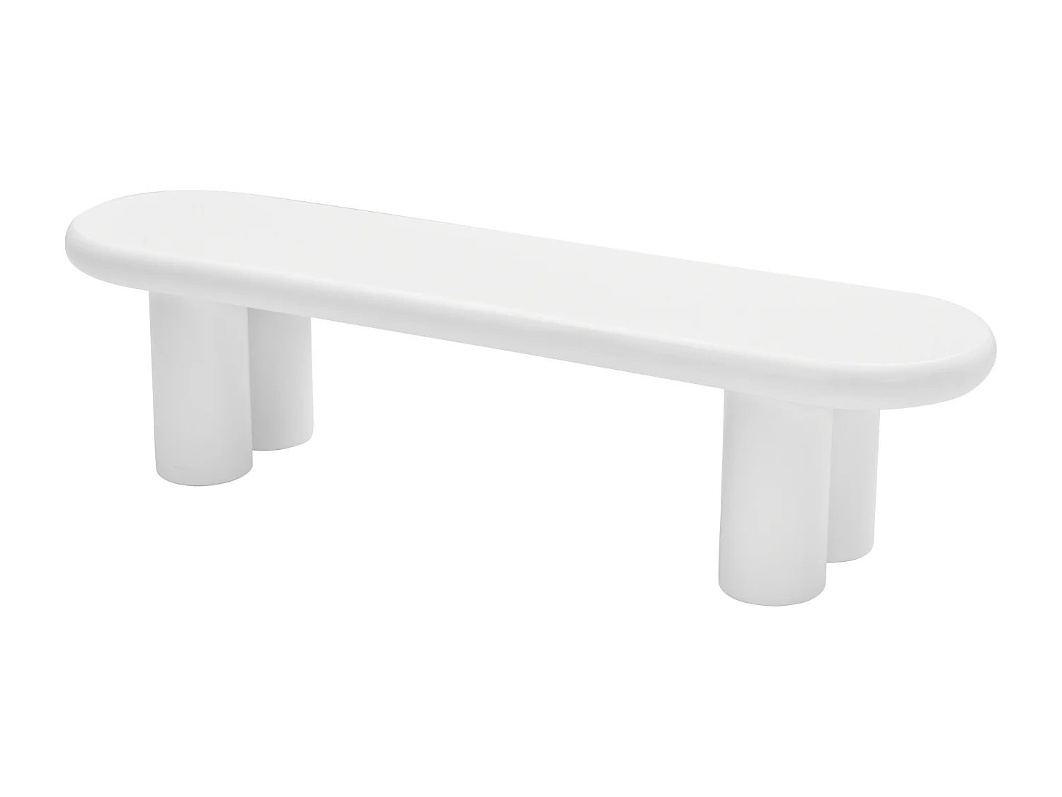 Mobiletto TV 160x40x40cm, bianco, minimalista, 4 gambe di supporto, per televisori fino a 65 pollici