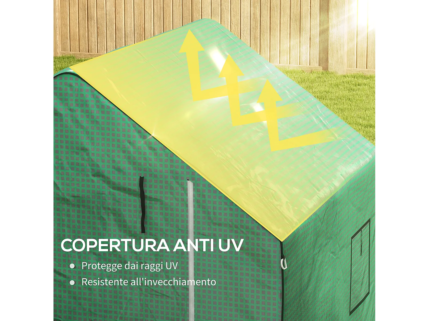 Copertura di ricambio per serra con porta e finestre in pe verde