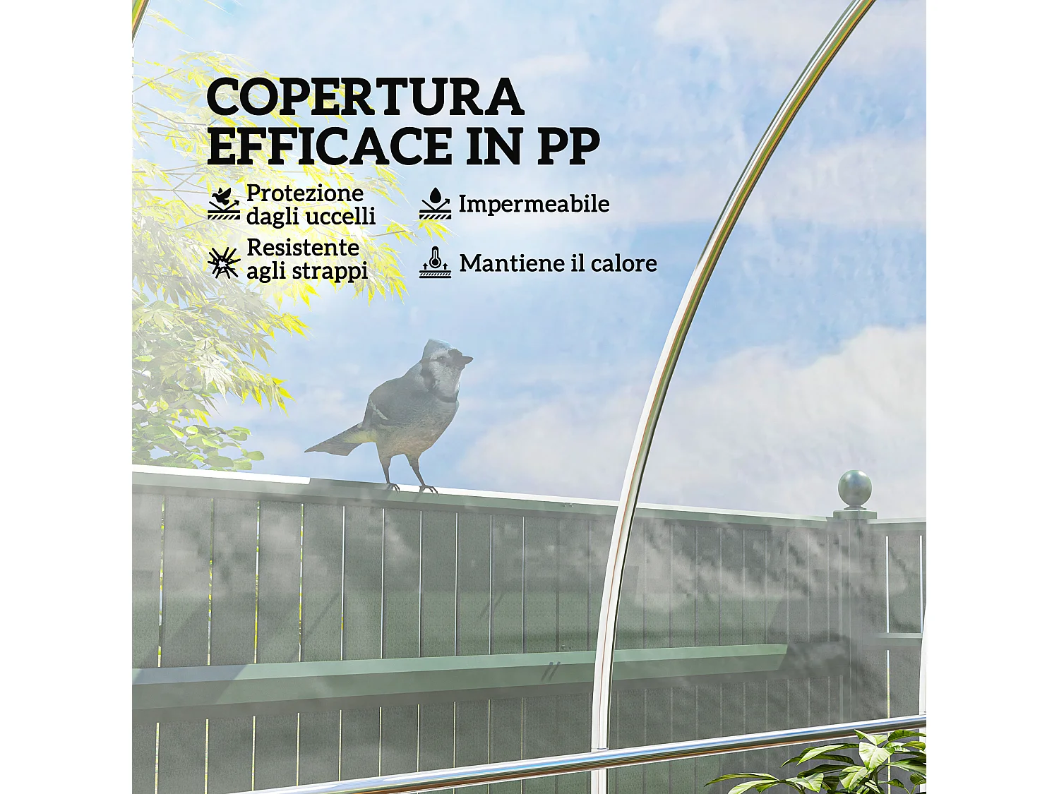 Copertura di ricambio per serra 6x10 m anti uv trasparente