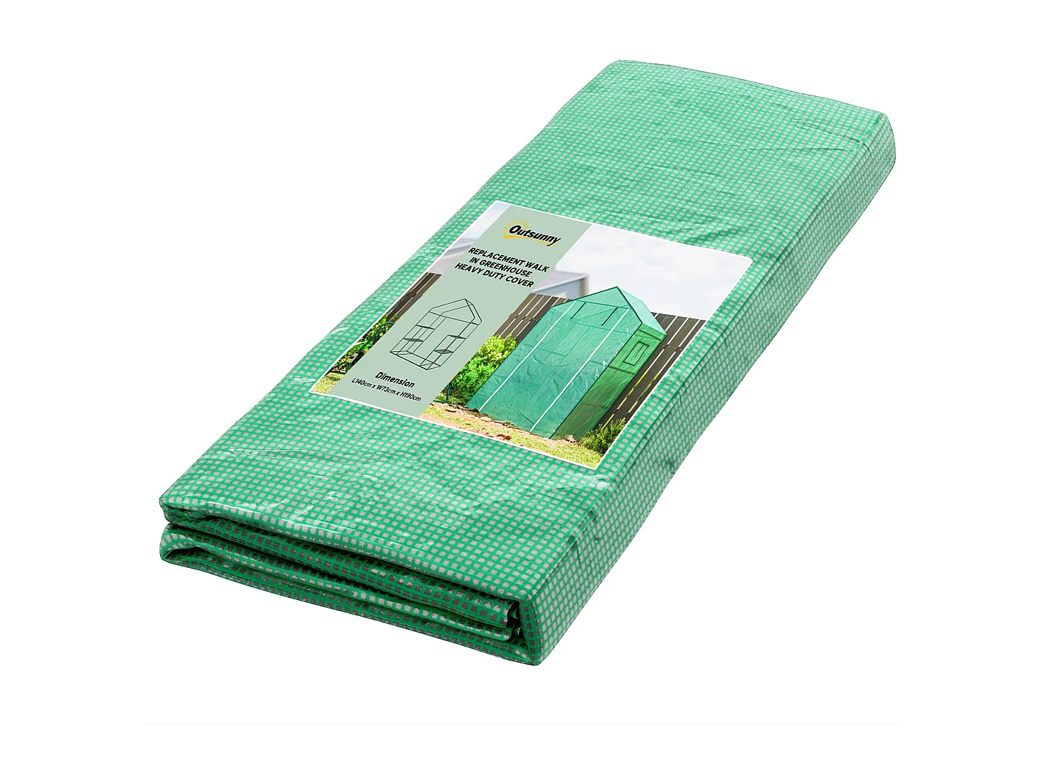 Copertura di ricambio per serra con porta e finestre in pe verde