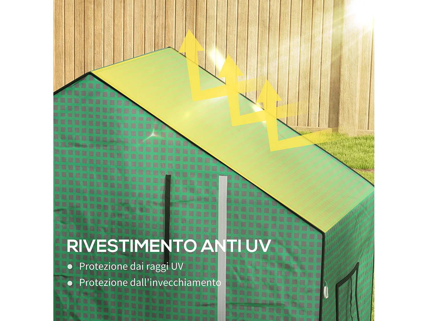 Copertura di ricambio per serra con porta e finestre in pe verde