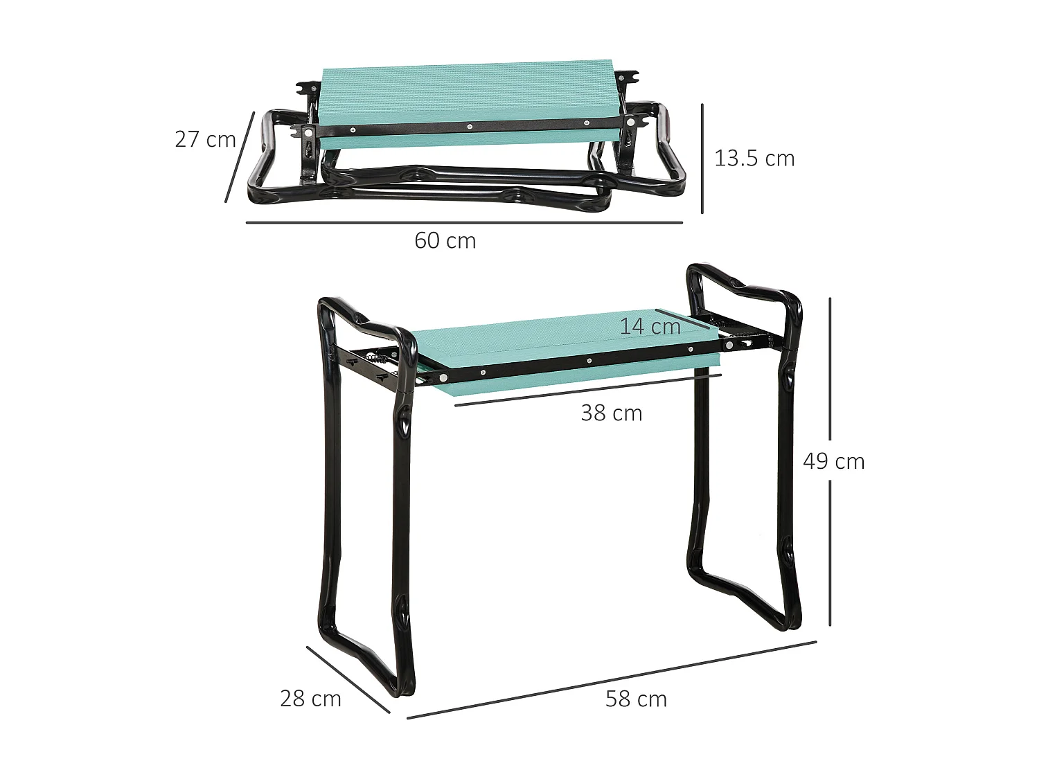 Panca sgabello inginocchiatoio da giardino o giardinaggio verde