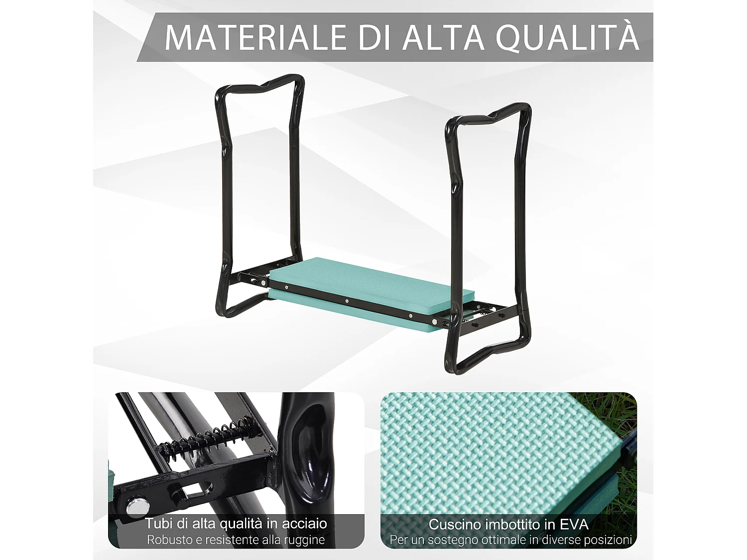 Panca sgabello inginocchiatoio da giardino o giardinaggio verde