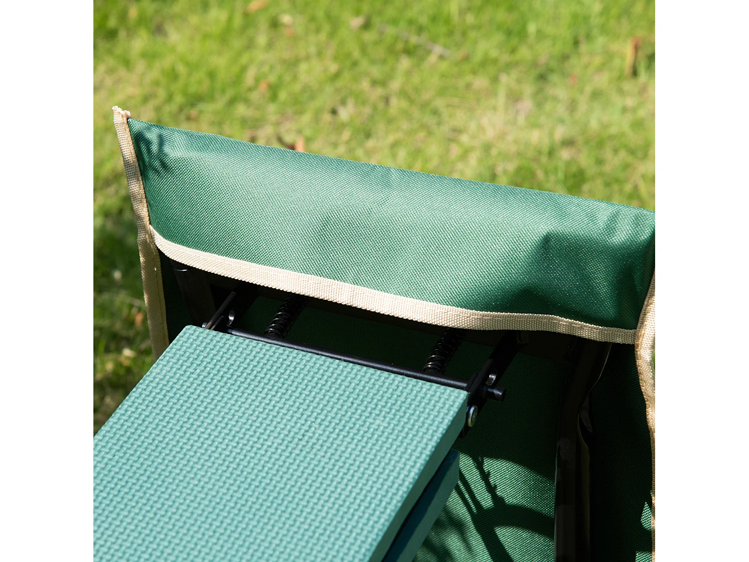 Inginocchiatoio panca da giardino pieghevole 2 in 1 verde e nero