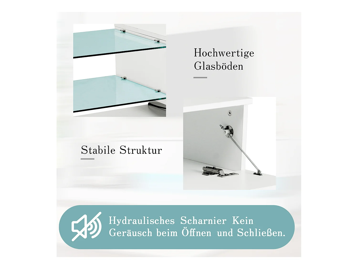 Meuble TV 140 cm, blanc brillant, LED 16 couleurs, jusqu'à 60 pouces, élégant et fonctionnel