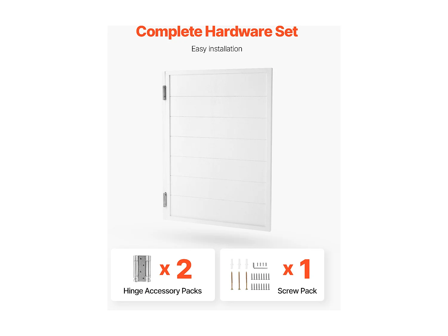 Porte Battante SucceBuy, 80,5x2,8x106 cm, Porte Saloon Simple en Bois de Pin avec Charnières, Quincaillerie, Facile à Installer, Blanc