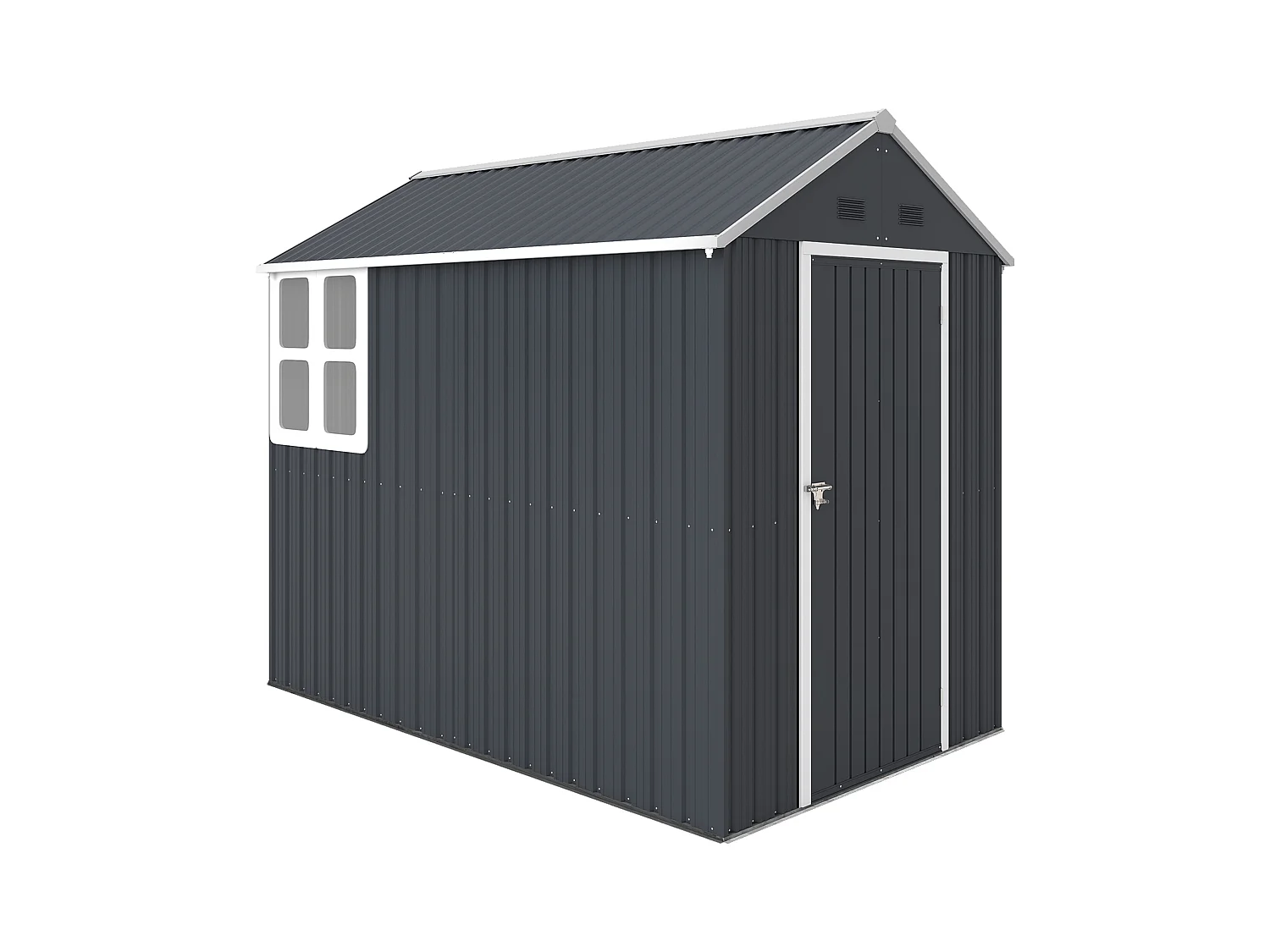 Casetta da giardino porta attrezzi in acciaio zincato pp grigia bianca