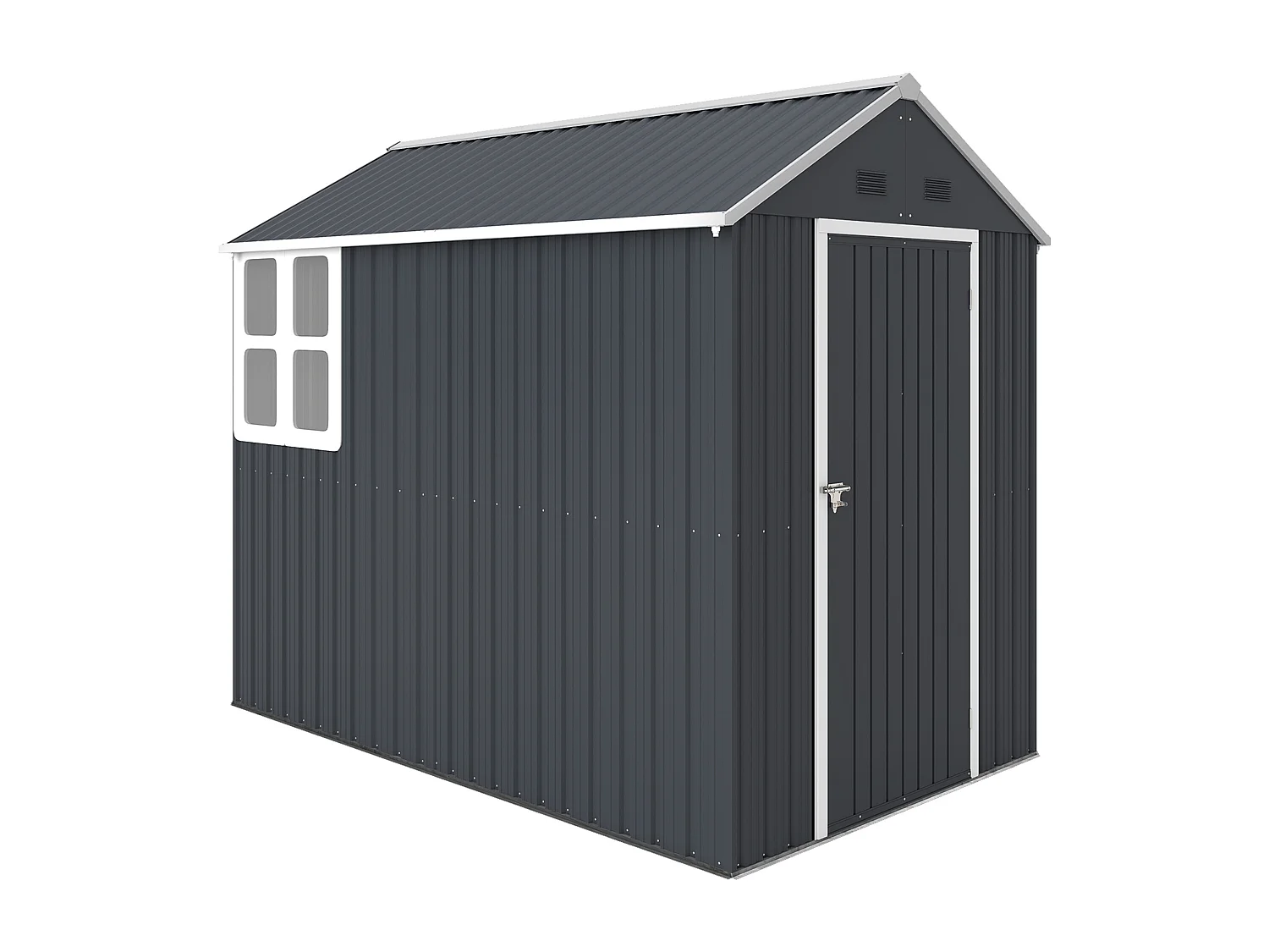 Casetta da giardino porta attrezzi in acciaio zincato pp grigia bianca