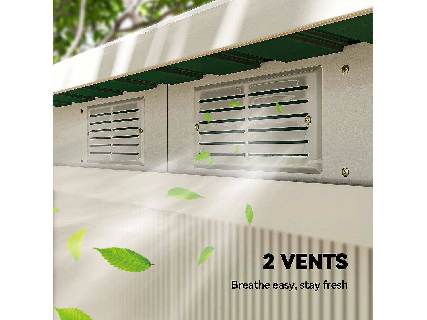 Casetta da giardino in lamiera d'acciaio con porte scorrevoli