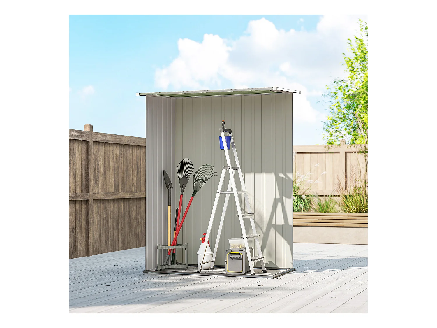 Casetta porta attrezzi acciaio impermeabile 142x84x189cm