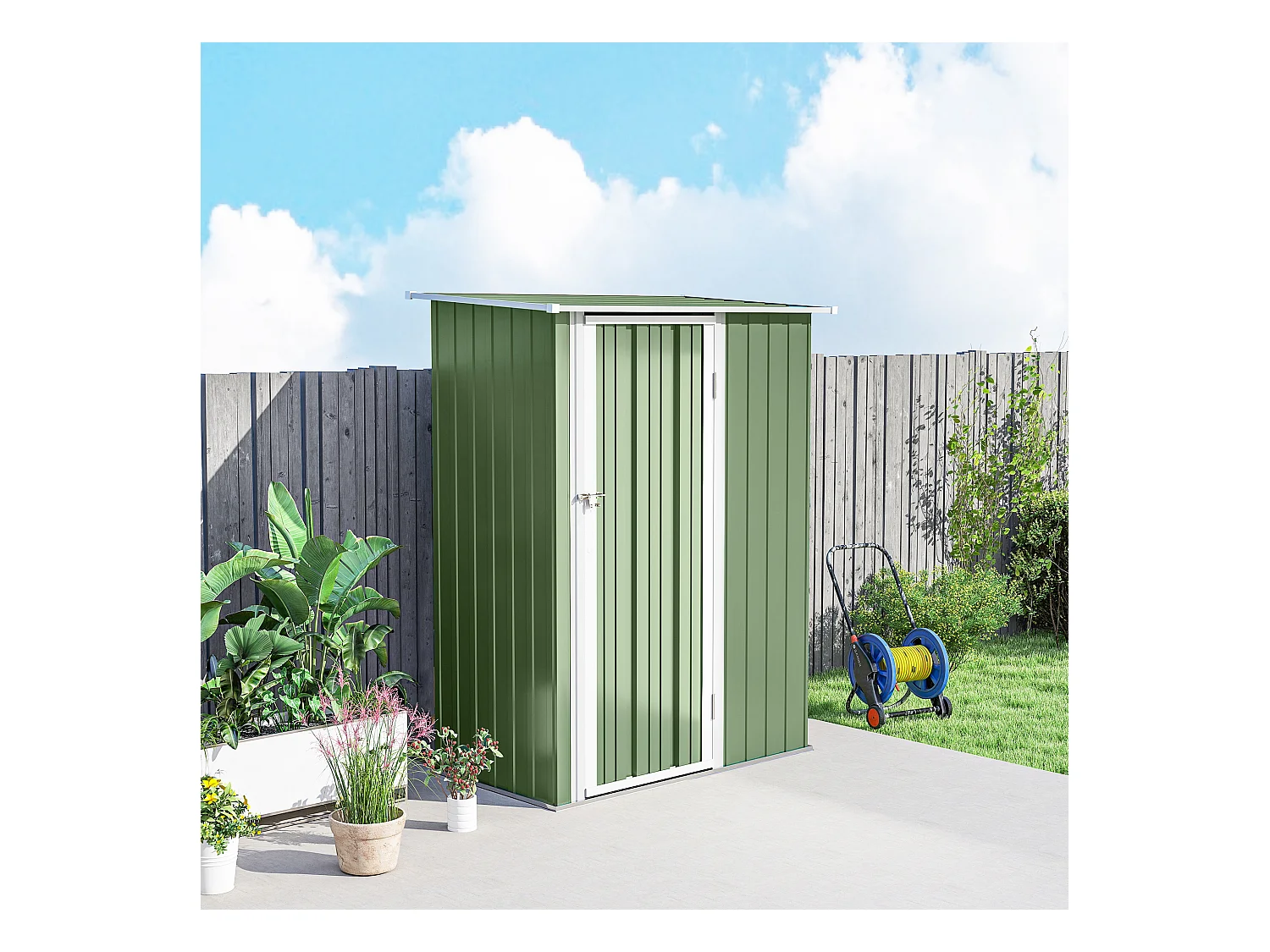 Casetta porta attrezzi acciaio impermeabile 142x84x189cm