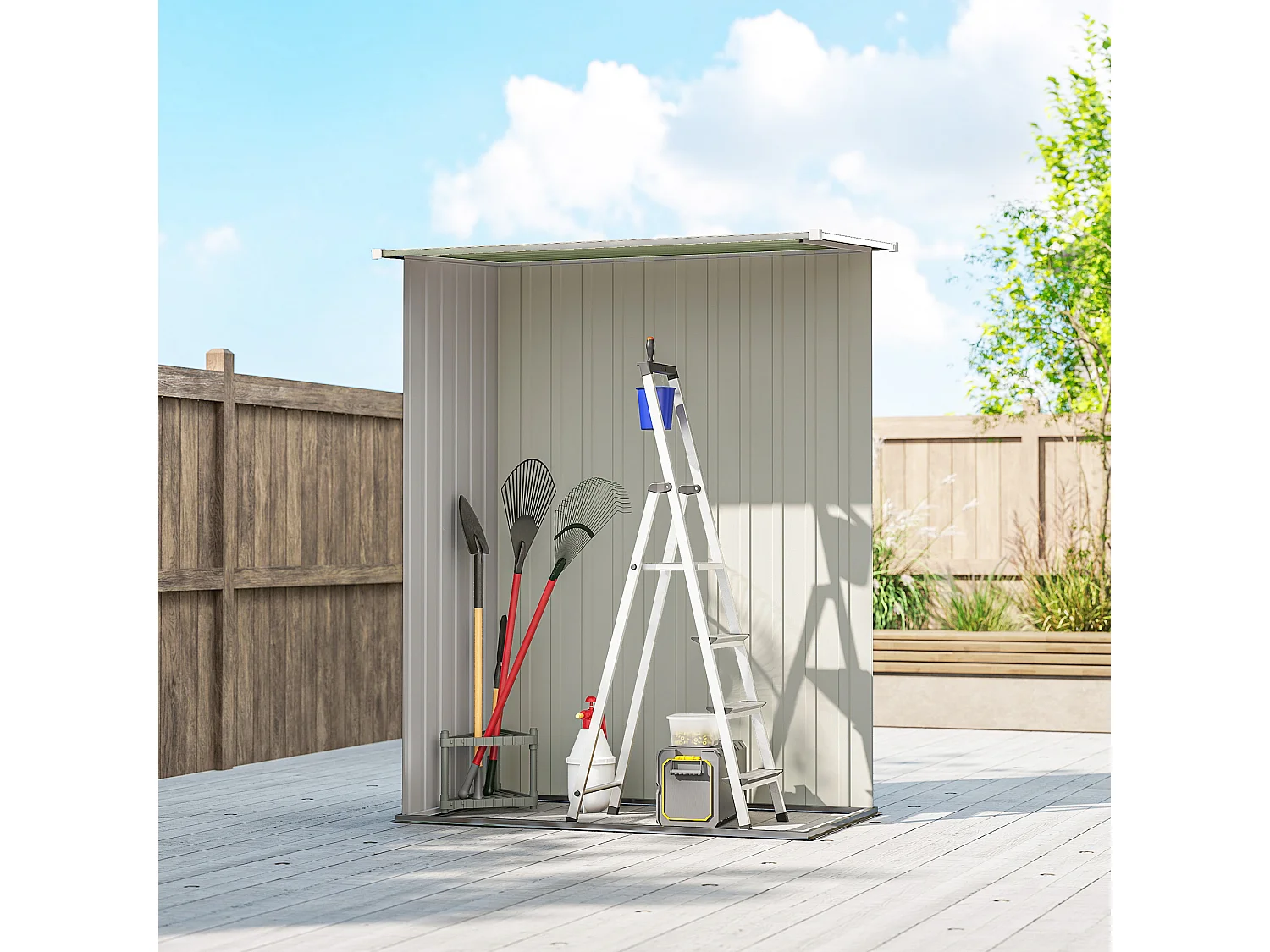 Casetta porta attrezzi acciaio impermeabile 142x84x189cm