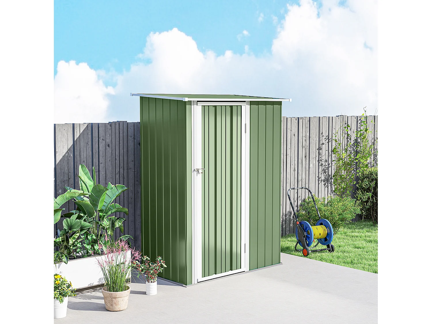 Casetta porta attrezzi acciaio impermeabile 142x84x189cm