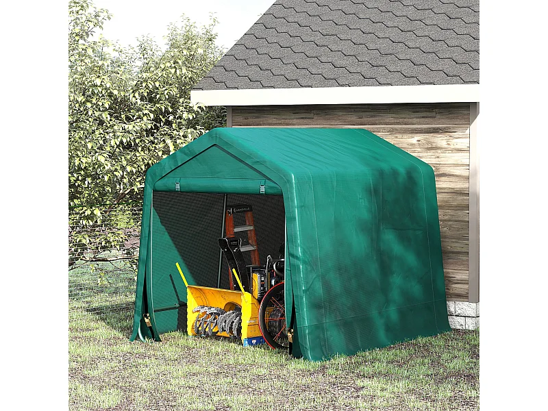 Tendone garage in metallo e tessuto pe 240x200x202cm verde