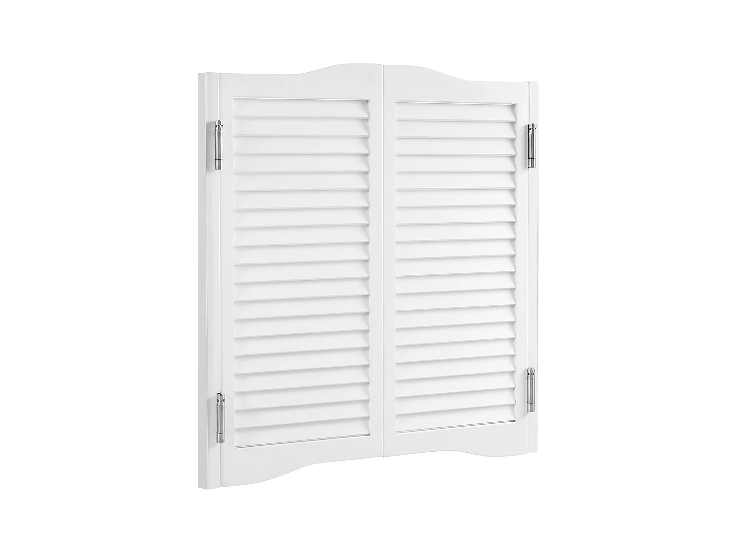Porte Battante Double SucceBuy, 80,5x2,8x90 cm, Porte Saloon en Bois de Pin avec Charnières, Quincaillerie, Facile à Installer, Blanc