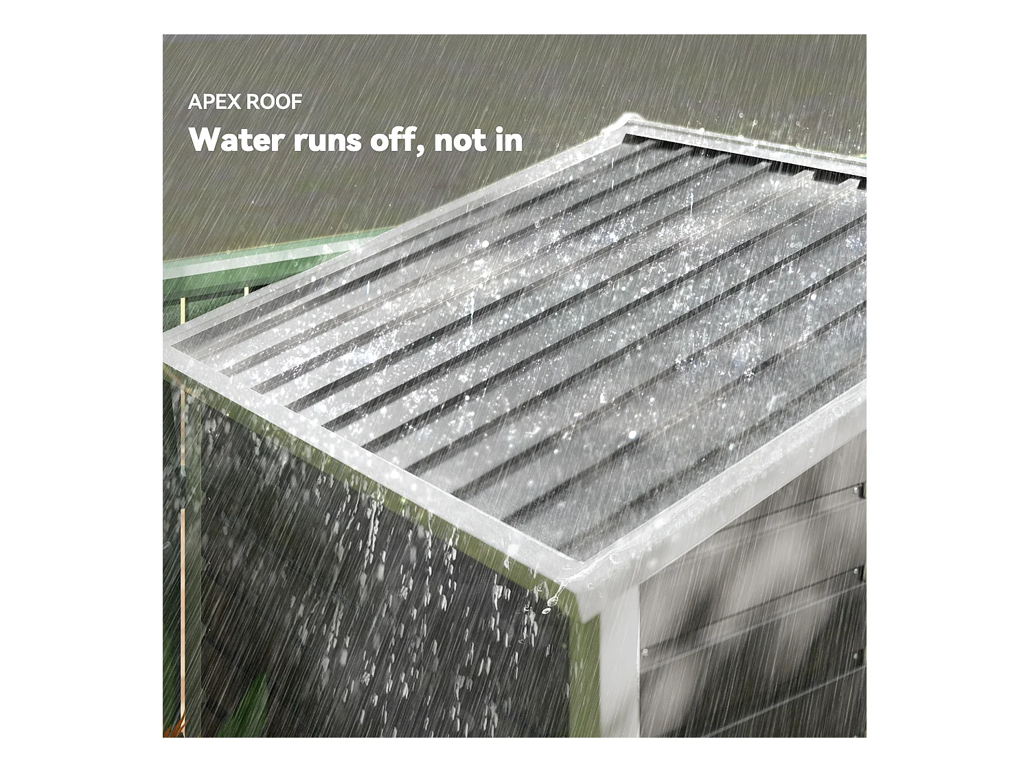 Casetta da giardino con porte scorrevoli e lucchetto in metallo grigio