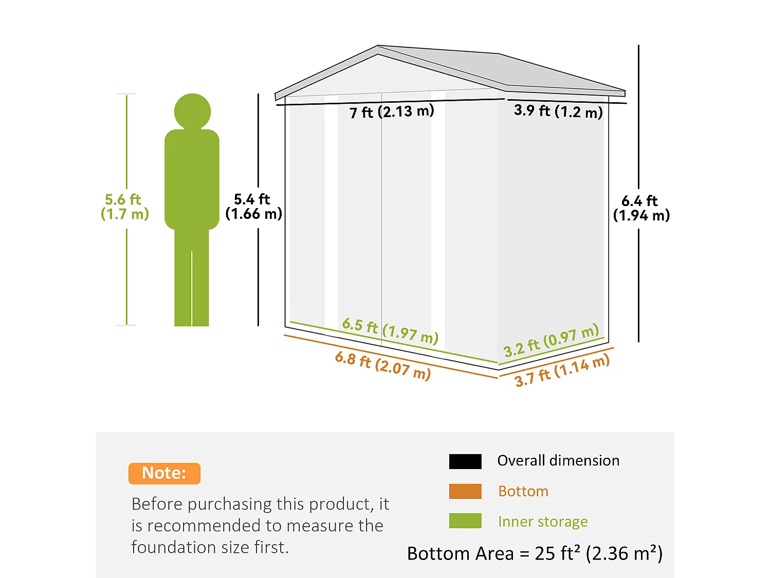 Casetta da giardino con porte scorrevoli e lucchetto in metallo grigio