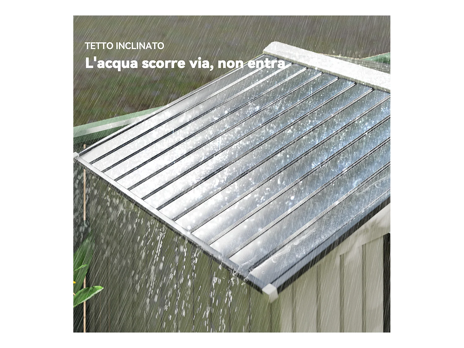 Capanno casetta da giardino in metallo porta utensili 2 porte