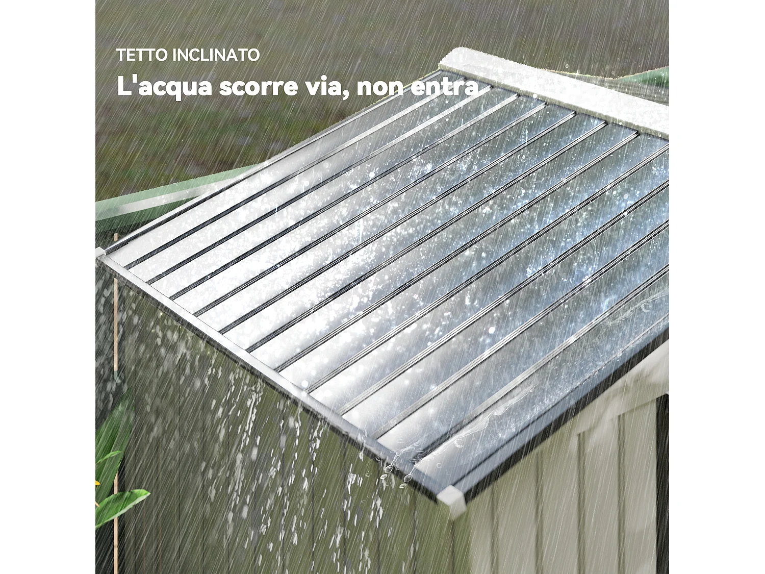 Capanno casetta da giardino in metallo porta utensili 2 porte