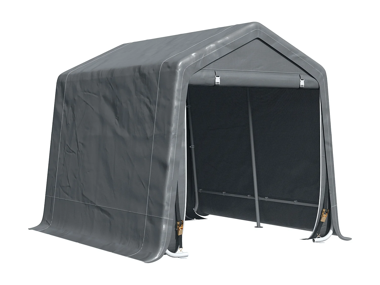 Tenda garage 2.4x2 m per veicoli e bici in metallo e pe grigio scuro