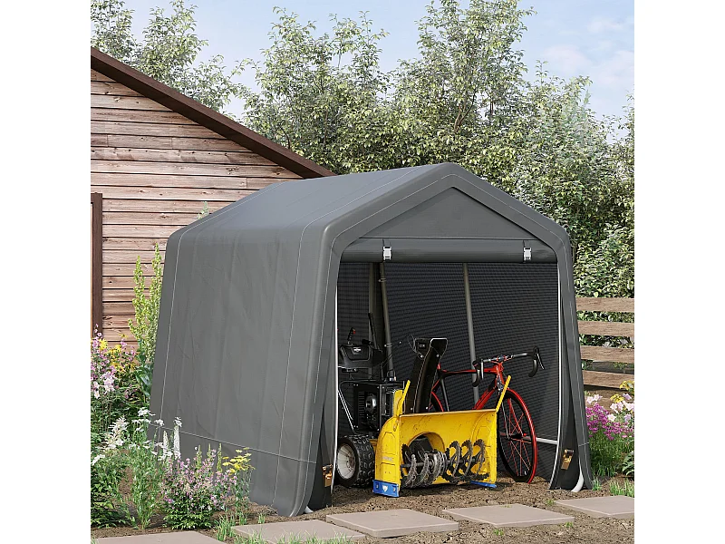 Tenda garage 2.4x2 m per veicoli e bici in metallo e pe grigio scuro