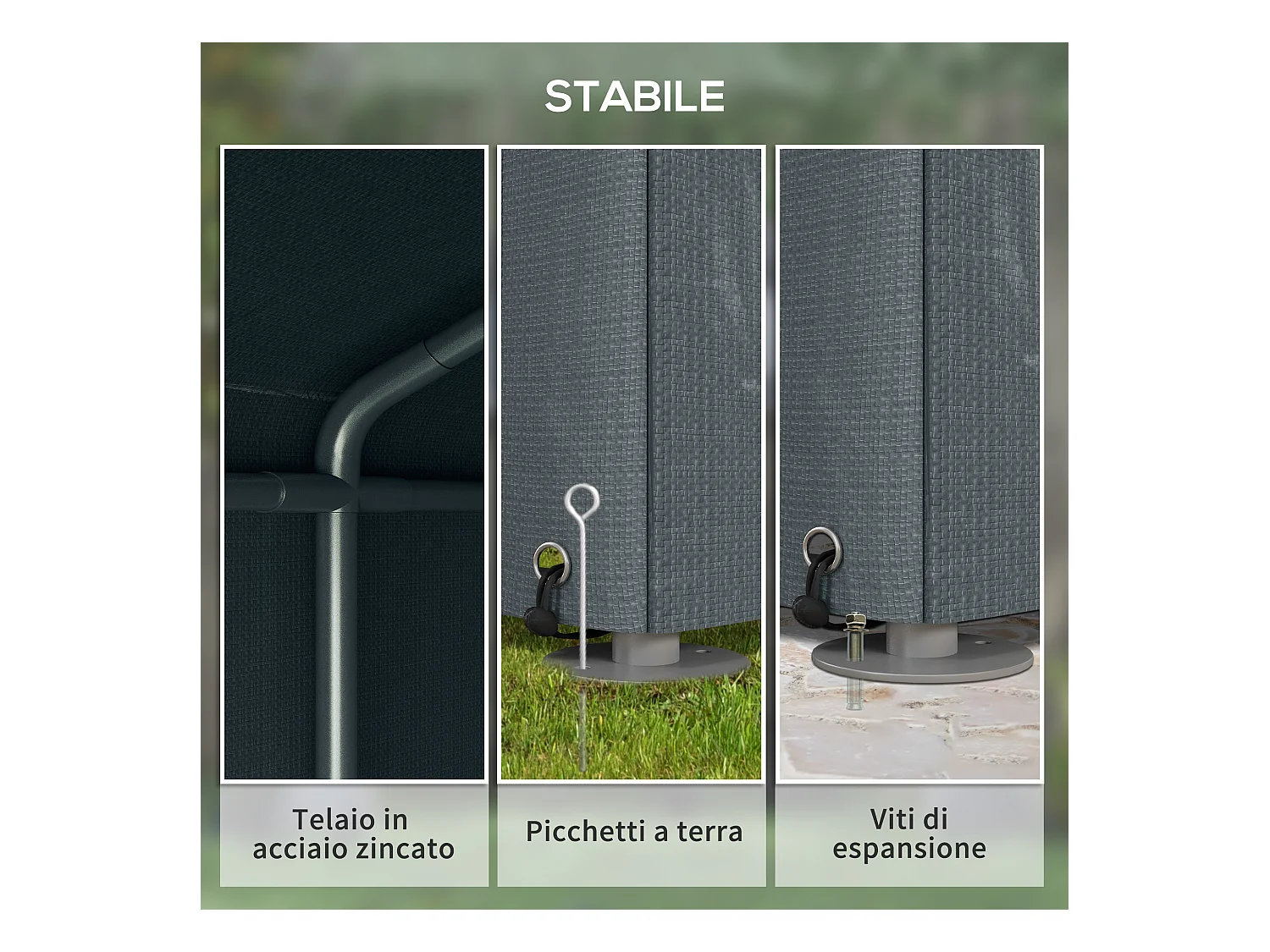 Capanno porta attrezzi tenda garage per bici 1.6x2m grigio scuro