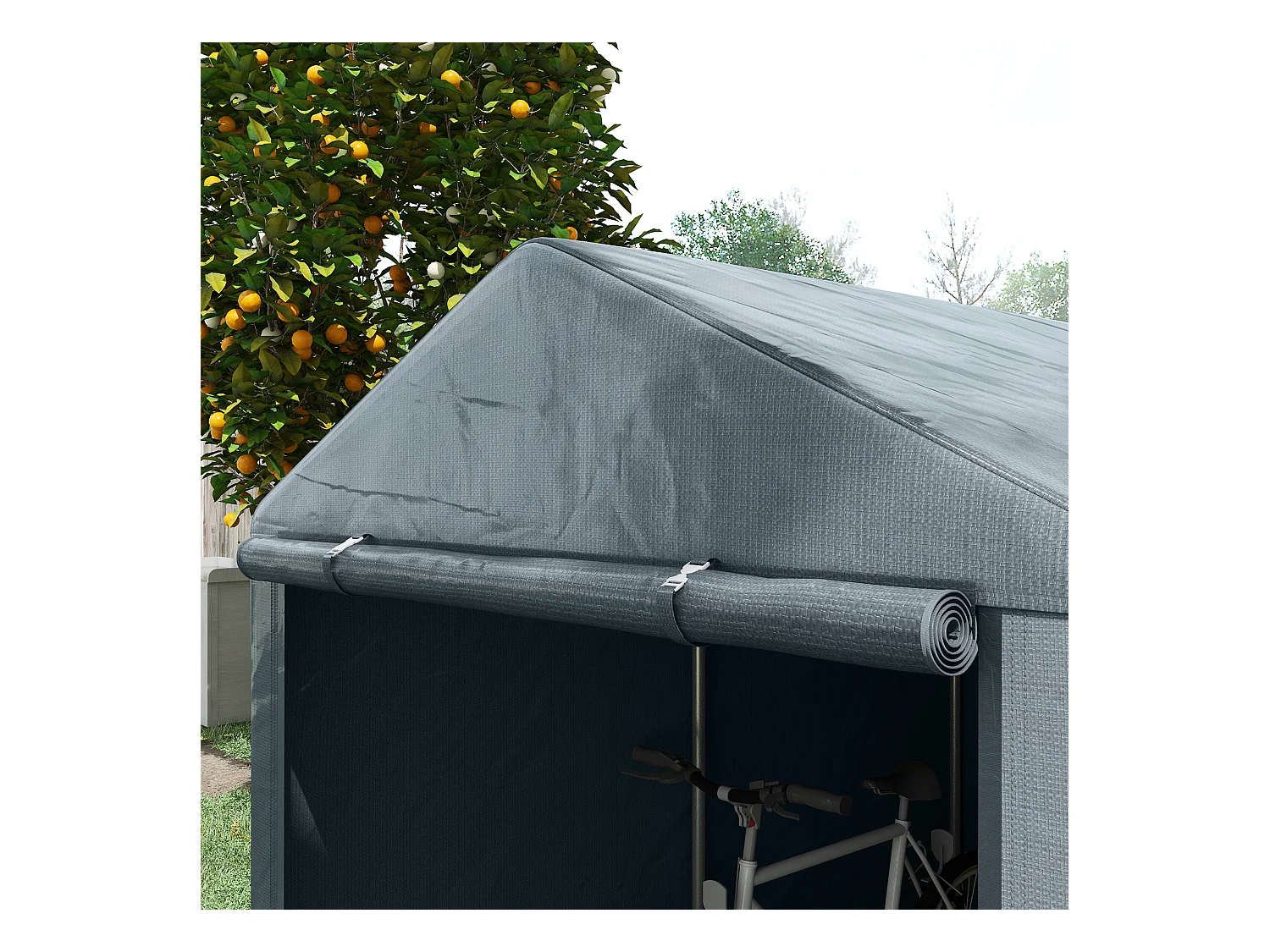 Capanno porta attrezzi tenda garage per bici 1.6x2m grigio scuro