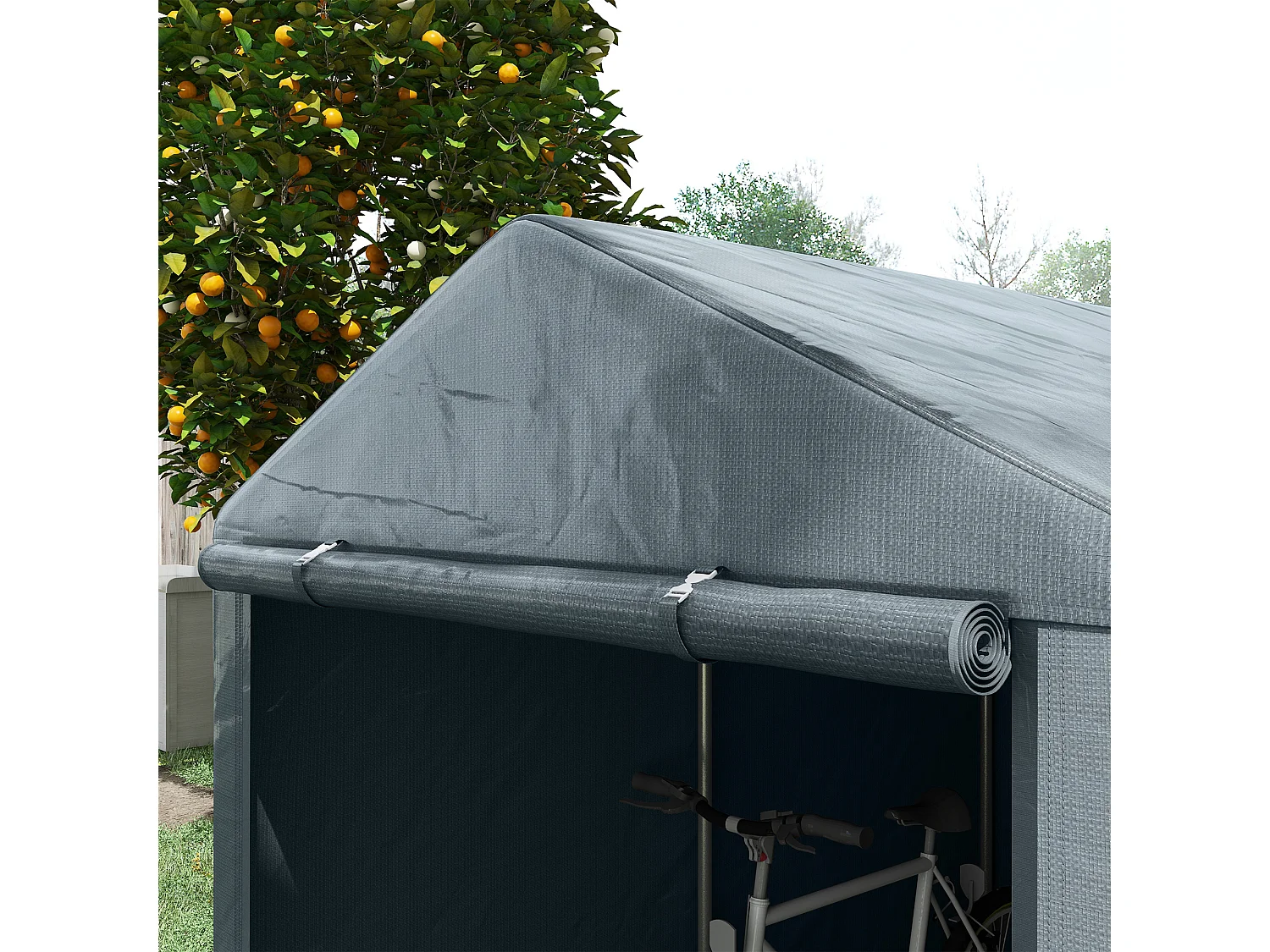Capanno porta attrezzi tenda garage per bici 1.6x2m grigio scuro