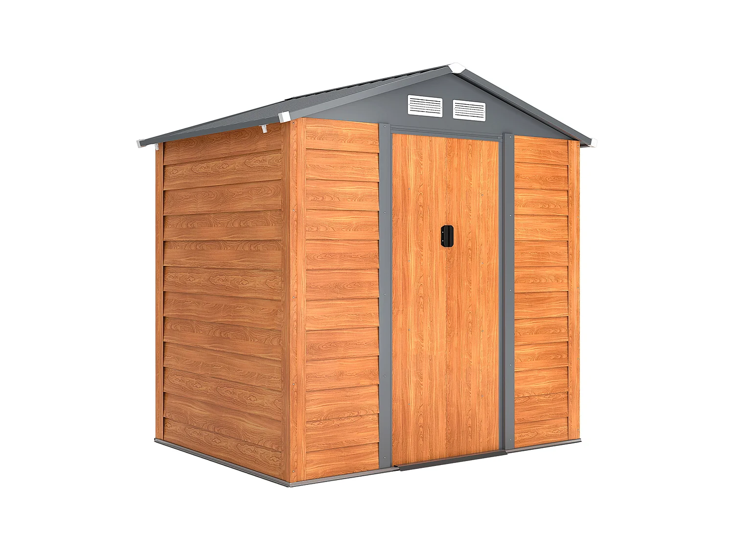 Casetta da giardino in acciaio con base 197x163x178-200cm